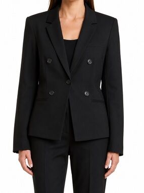 ARGENT Black Double-Breasted Blazer Size 10 Career Chic